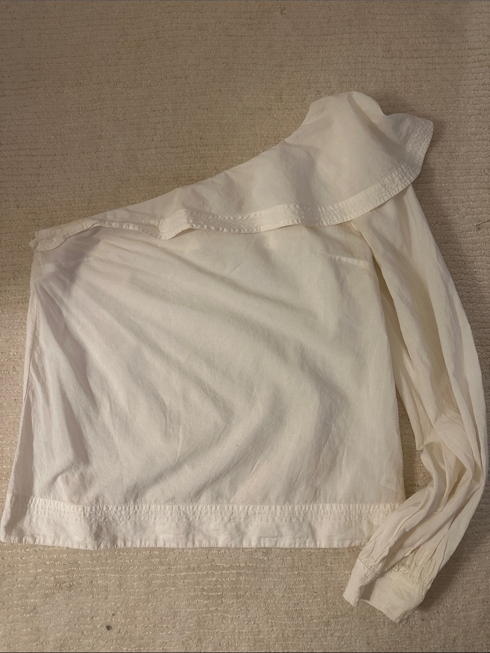 A.L.C. Off-Shoulder White Cotton Blouse